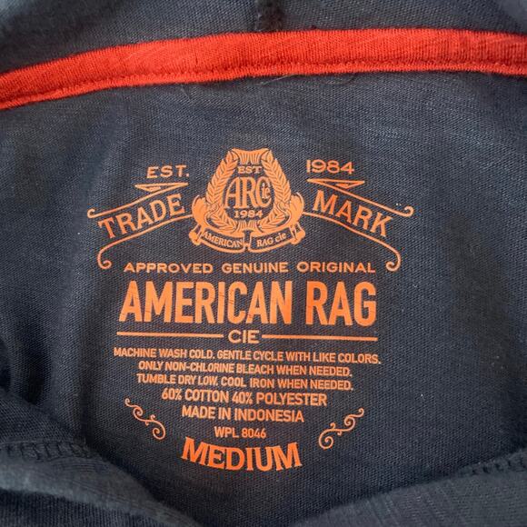 American Rag Navy Burgandy Hoodie Workout Tank Gym Mens Med - Picture 5 of 7